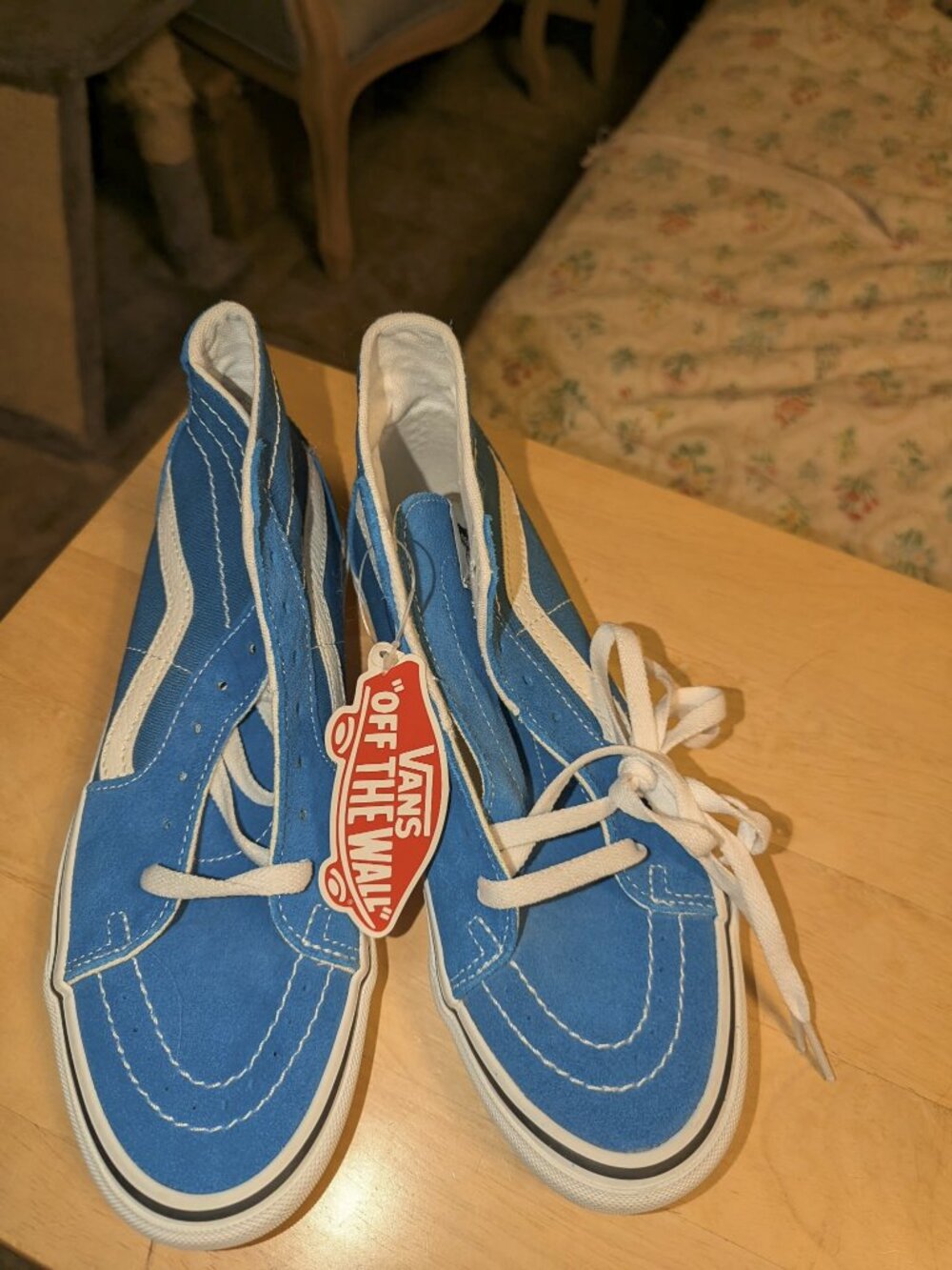 Brand New w/ Tags teal leather high top vans - W. 8.0/M 6/5 - Never Worn